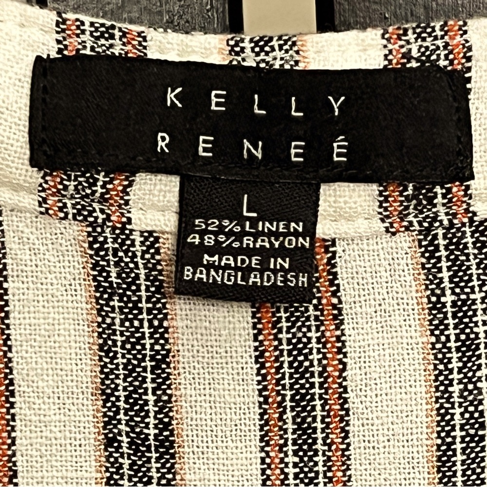 Kelly Renee Linen-Blend Striped Sleeveless Romper - Picture 7 of 9
